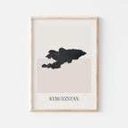 kyrgyzstan map poster - minimalist boho wall art - digital download - image 1