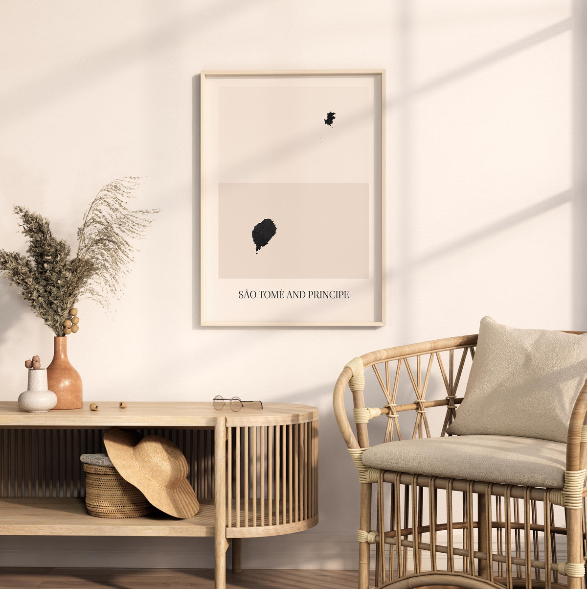 sao tome and principe map poster - minimalist boho wall art - digital download - image 3