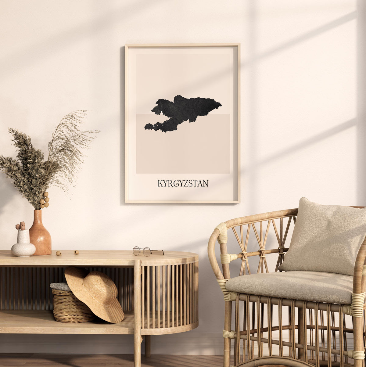 kyrgyzstan map poster - minimalist boho wall art - digital download - image 3