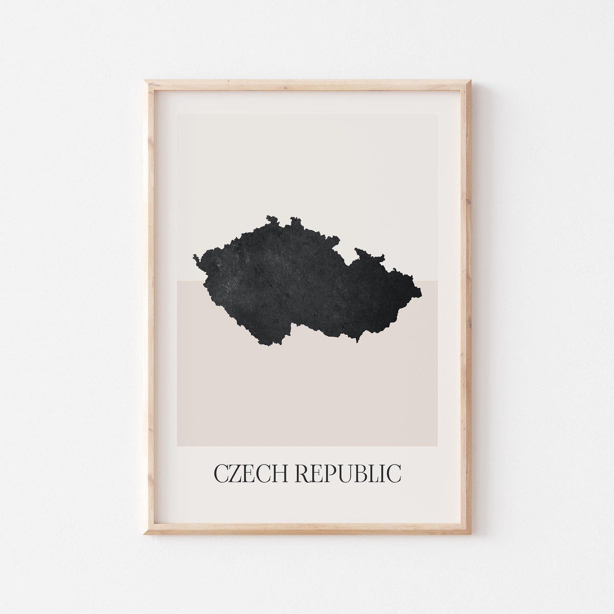 czech republic map poster - minimalist boho wall art - digital download - image 1