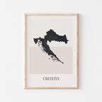 croatia map poster - minimalist boho wall art - digital download - image 1