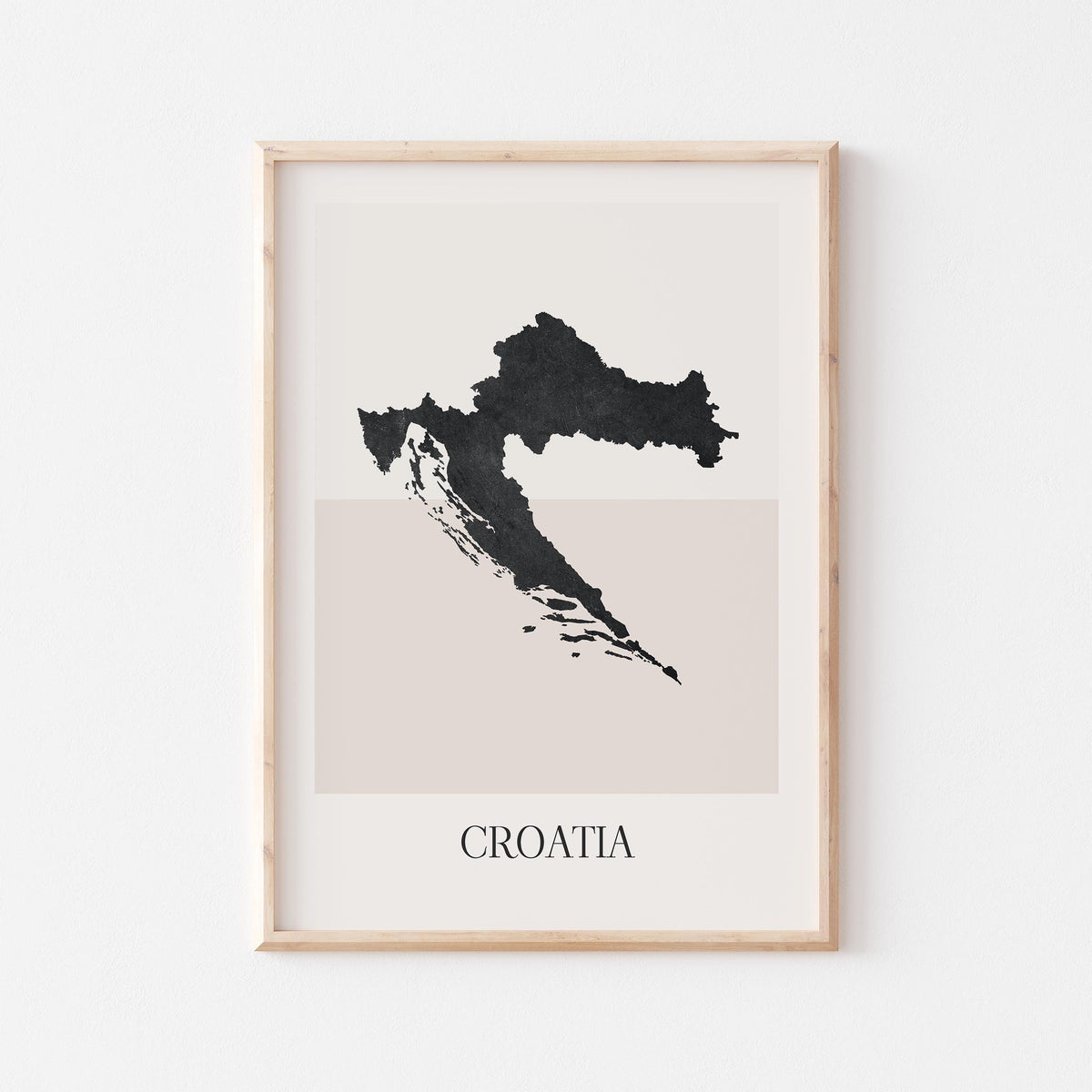 croatia map poster - minimalist boho wall art - digital download - image 1