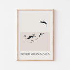 british virgin islands map poster - minimalist boho wall art - digital download - image 1