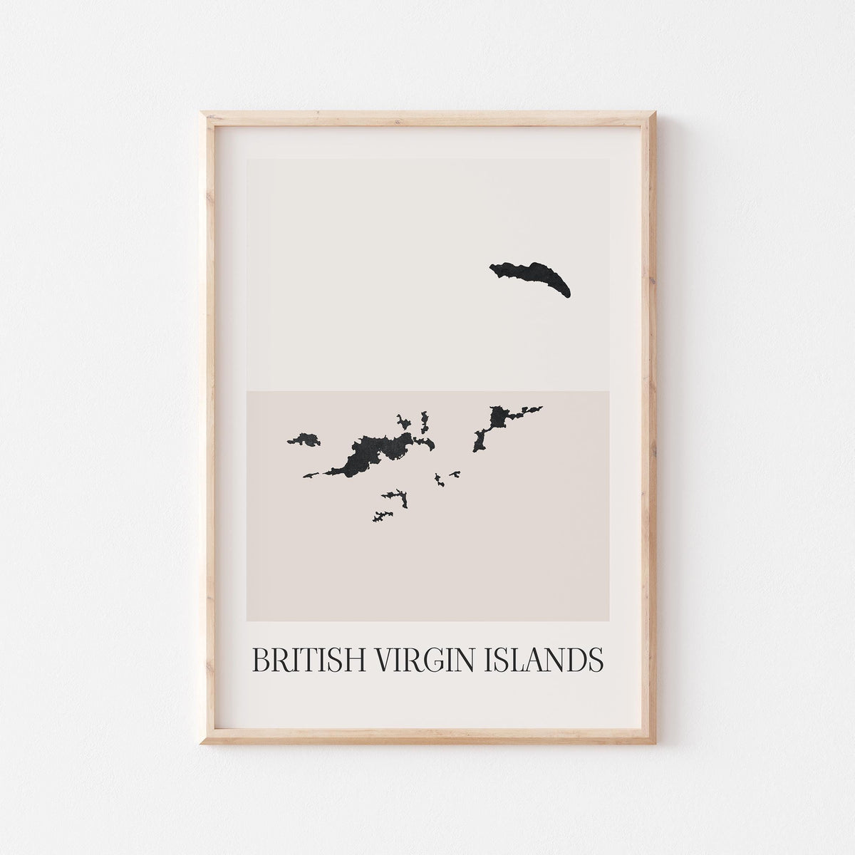 british virgin islands map poster - minimalist boho wall art - digital download - image 1