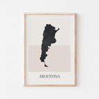argentina map poster - minimalist boho wall art - digital download - image 1