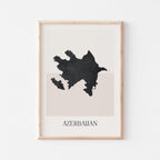 azerbaijan map poster - minimalist boho wall art - digital download - image 1