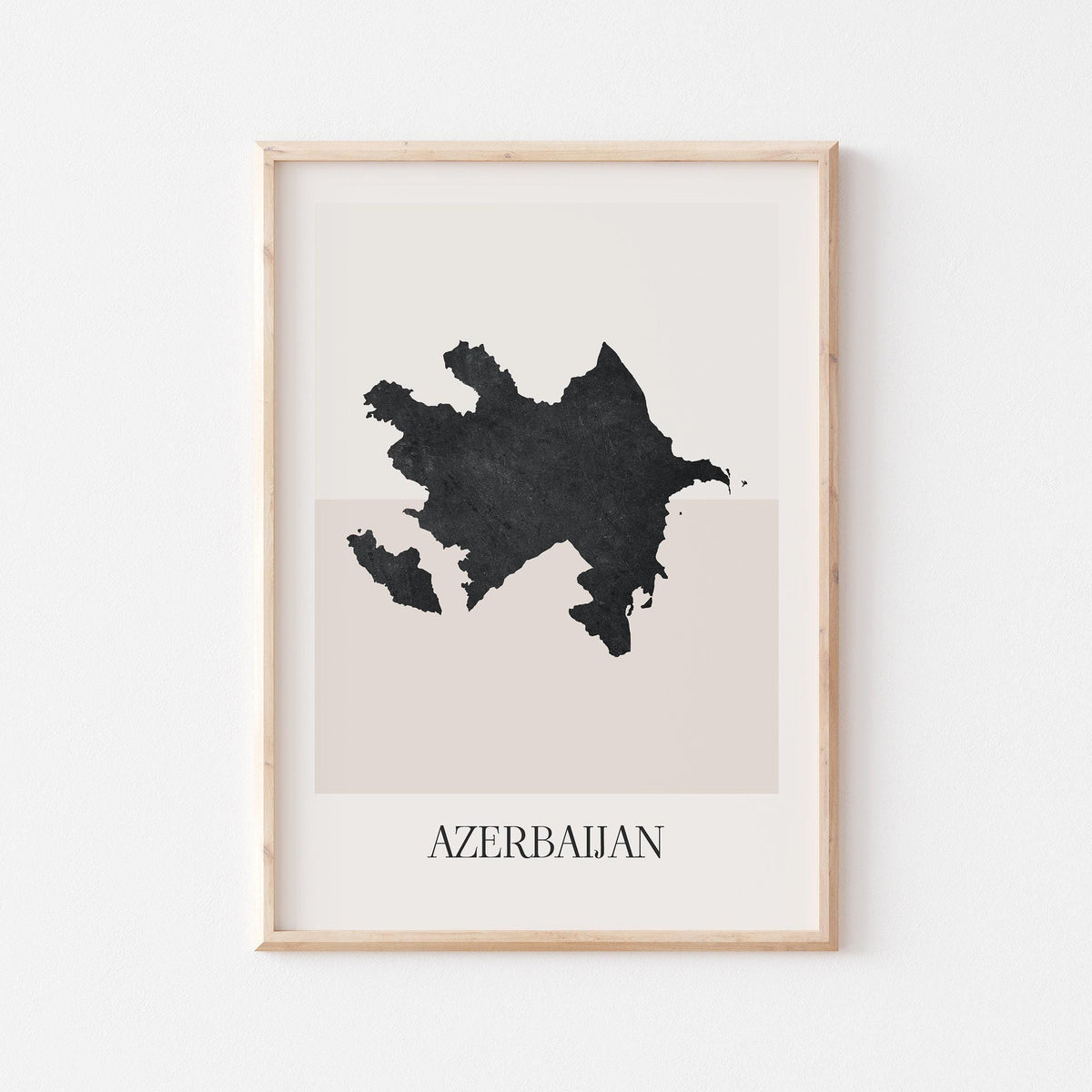 azerbaijan map poster - minimalist boho wall art - digital download - image 1