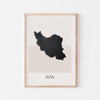 iran map poster - minimalist boho wall art - digital download - image 1