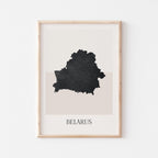 belarus map poster - minimalist boho wall art - digital download - image 1