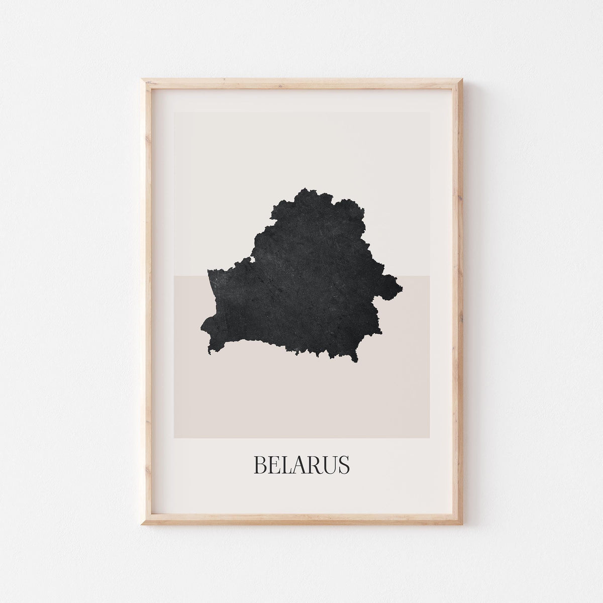 belarus map poster - minimalist boho wall art - digital download - image 1