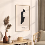 belize map poster - minimalist boho wall art - digital download - image 2