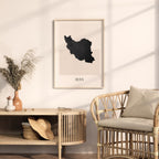 iran map poster - minimalist boho wall art - digital download - image 3