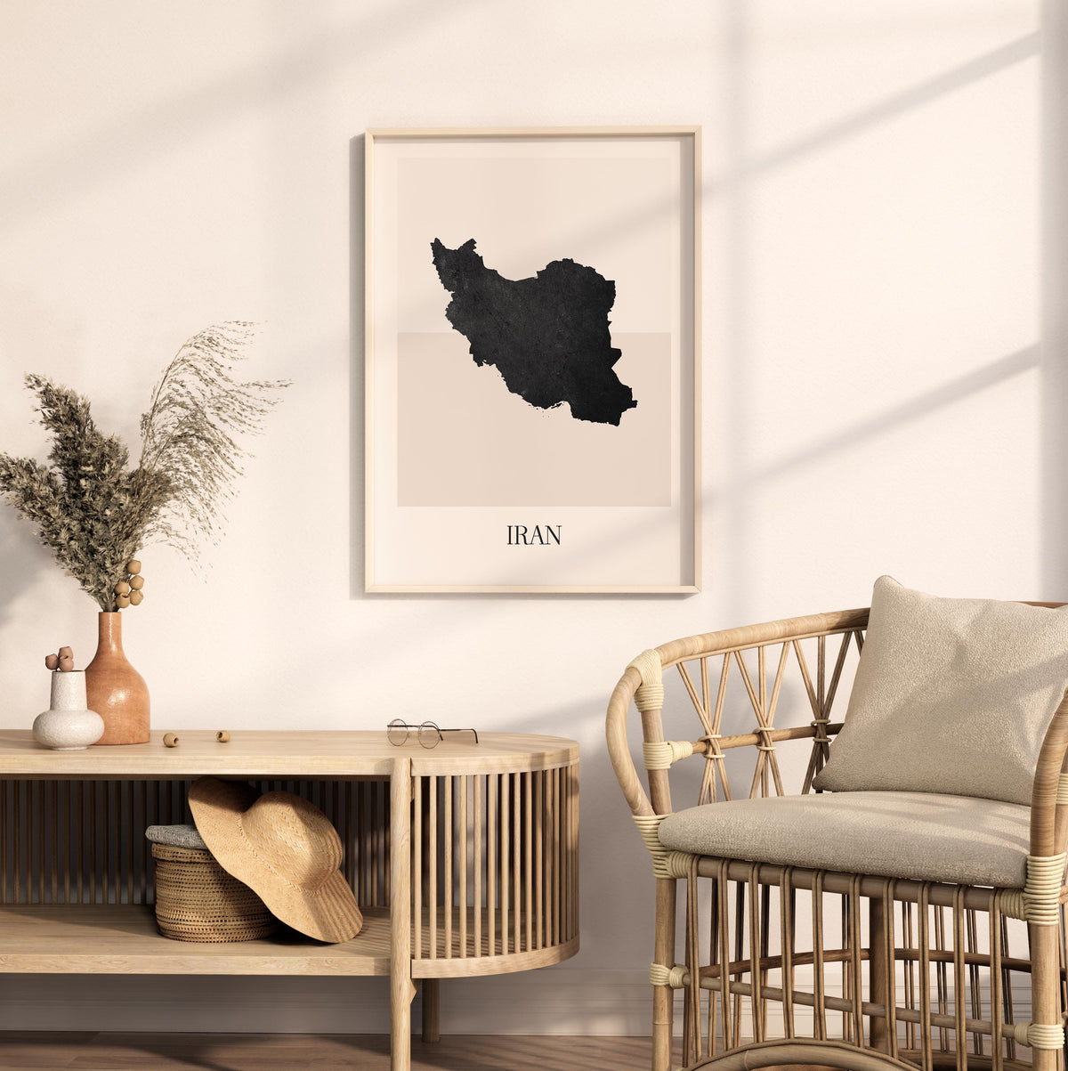 iran map poster - minimalist boho wall art - digital download - image 3