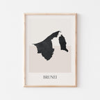 brunei map poster - minimalist boho wall art - digital download - image 1