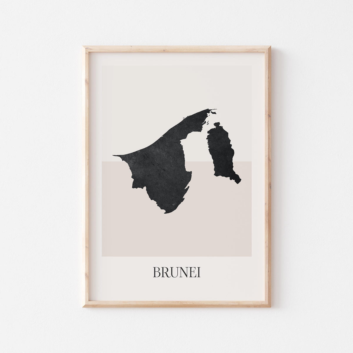 brunei map poster - minimalist boho wall art - digital download - image 1