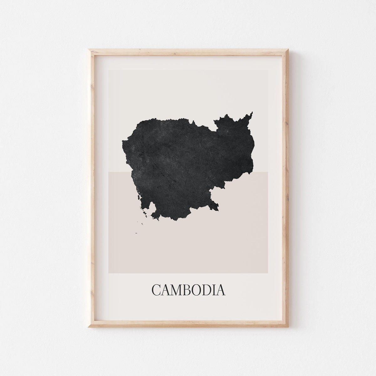 cambodia map poster - minimalist boho wall art - digital download - image 1
