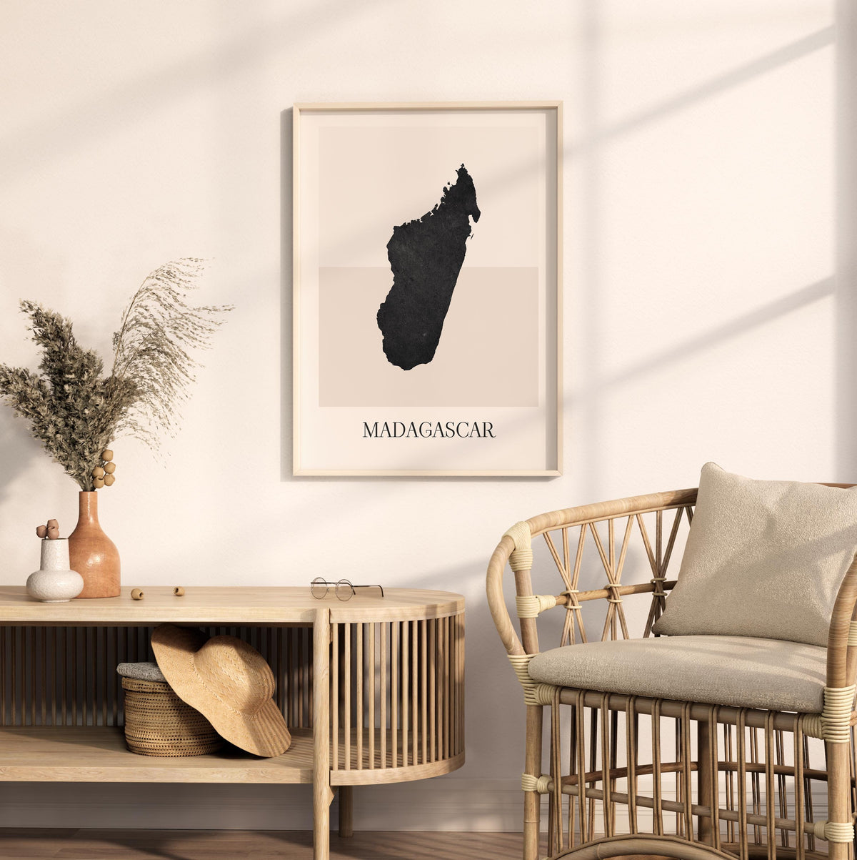 madagascar map poster - minimalist boho wall art - digital download - image 3