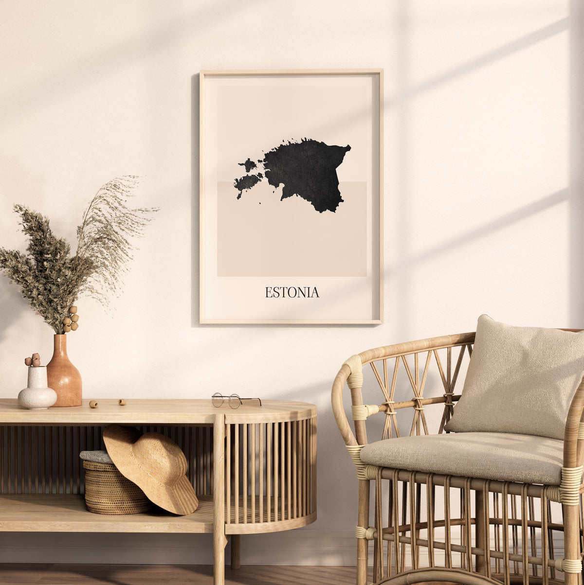 estonia map poster - minimalist boho wall art - digital download - image 3