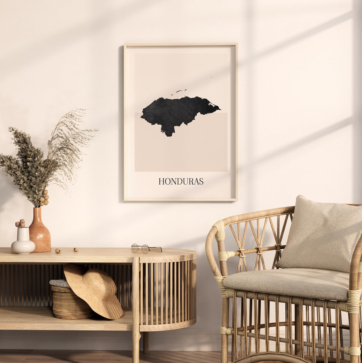 honduras map poster - minimalist boho wall art - digital download - image 3