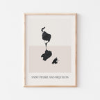 saint pierre and miquelon map poster - minimalist boho wall art - digital download - image 1