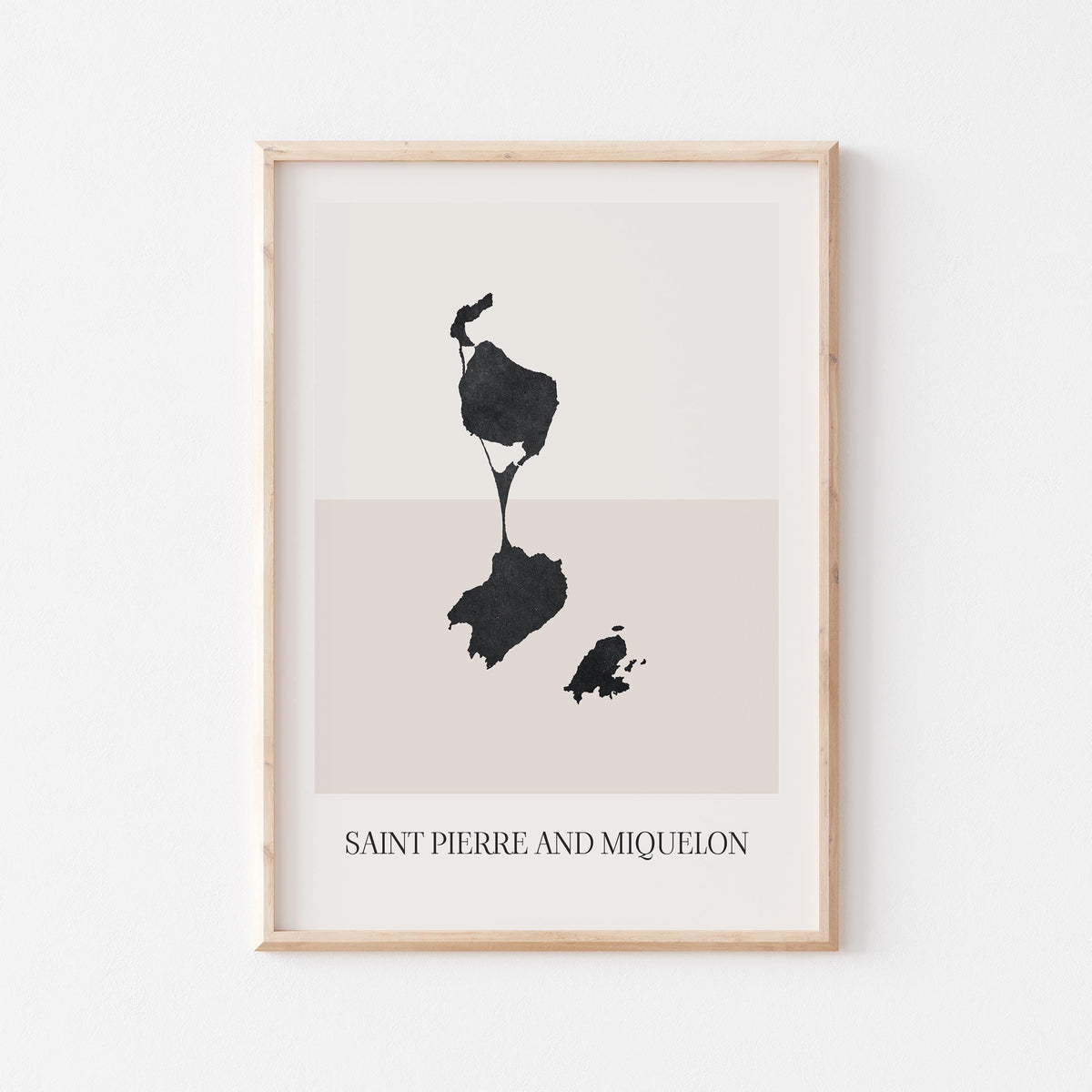saint pierre and miquelon map poster - minimalist boho wall art - digital download - image 1
