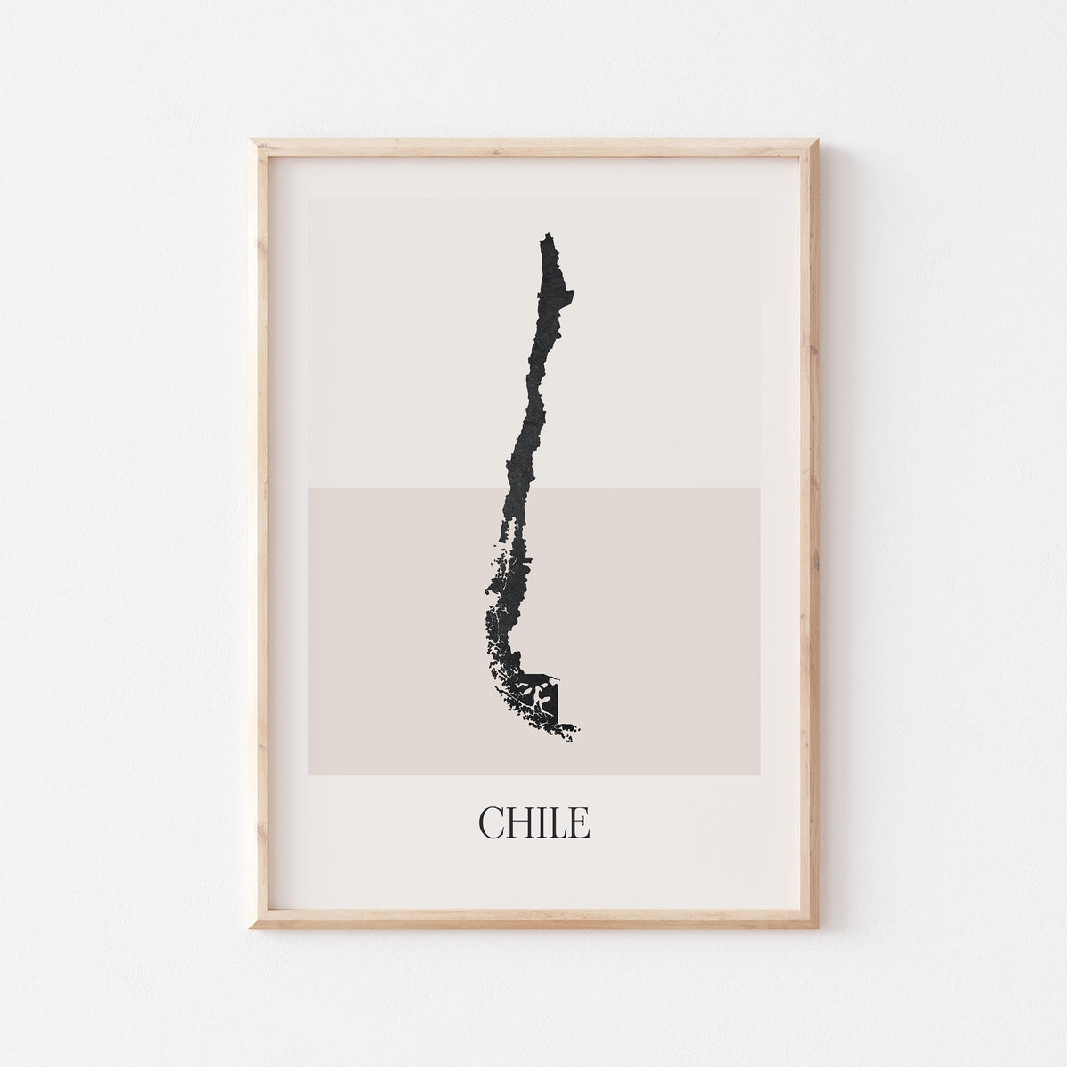 chile map poster - minimalist boho wall art - digital download - image 1
