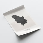 serbia map poster - minimalist boho wall art - digital download - image 4