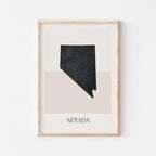 nevada usa map poster - minimalist boho wall art - digital download - image 1