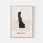 delaware usa map poster - minimalist boho wall art - digital download - image 1