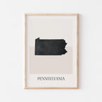 pennsylvania usa map poster - minimalist boho wall art - digital download - image 1