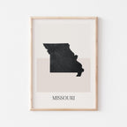 missouri usa map poster - minimalist boho wall art - digital download - image 1