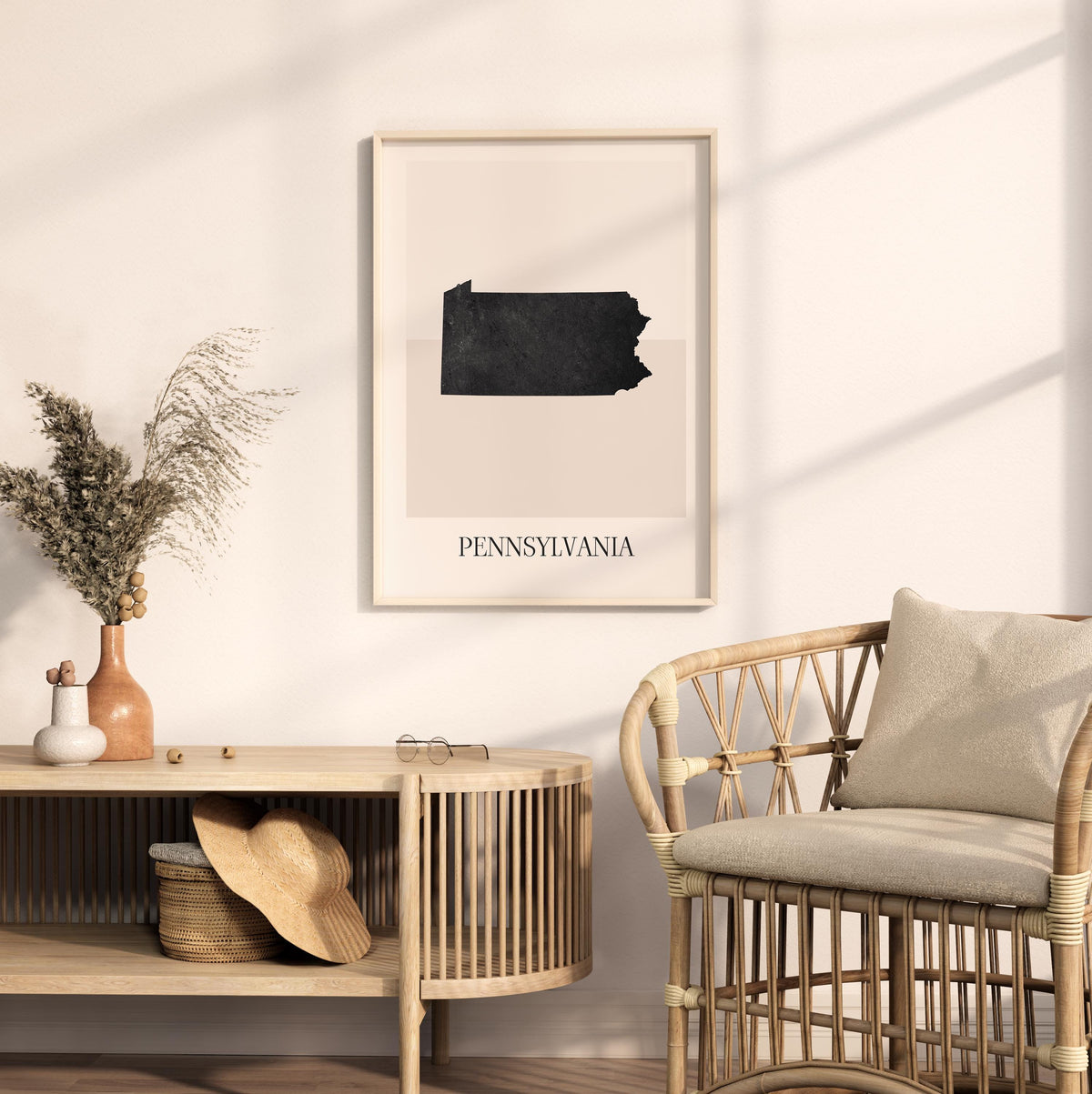 pennsylvania usa map poster - minimalist boho wall art - digital download - image 3
