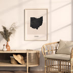 ohio usa map poster - minimalist boho wall art - digital download - image 3