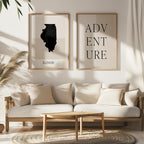 illinois usa map poster - minimalist boho wall art - digital download - image 5