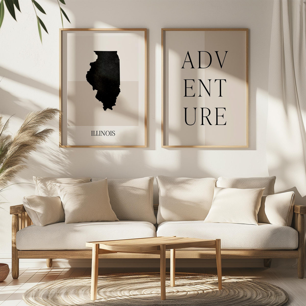 illinois usa map poster - minimalist boho wall art - digital download - image 5