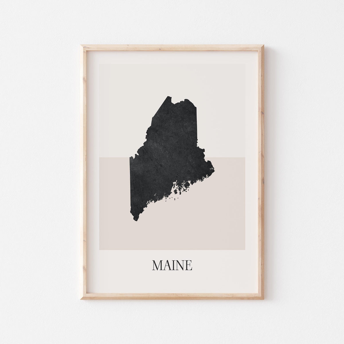 maine usa map poster - minimalist boho wall art - digital download - image 1