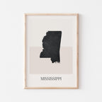 mississippi usa map poster - minimalist boho wall art - digital download - image 1