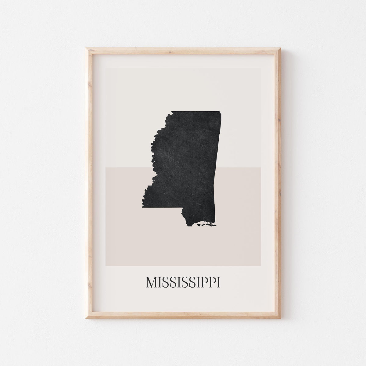 mississippi usa map poster - minimalist boho wall art - digital download - image 1
