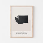 washington usa map poster - minimalist boho wall art - digital download - image 1