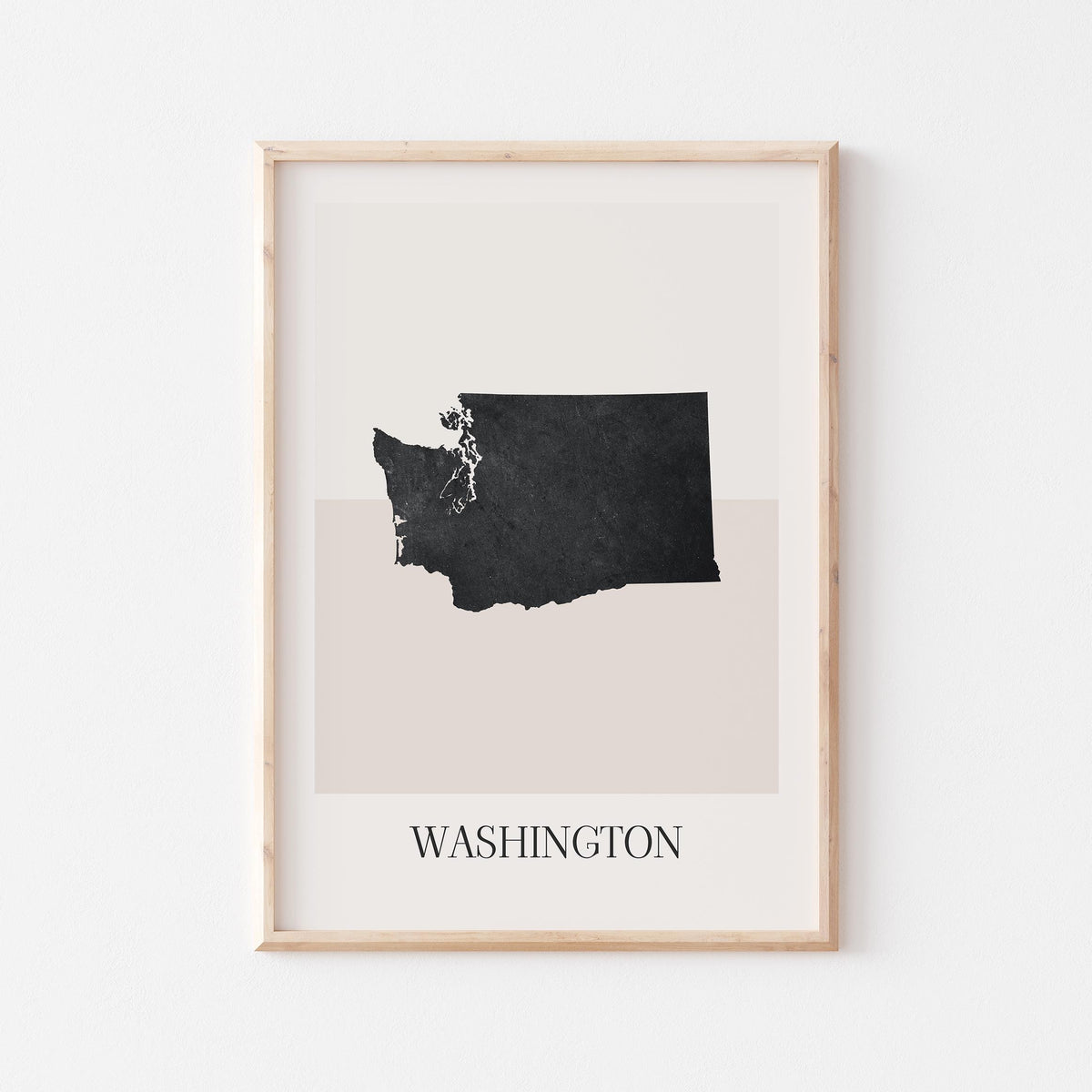 washington usa map poster - minimalist boho wall art - digital download - image 1