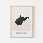 virginia usa map poster - minimalist boho wall art - digital download - image 1