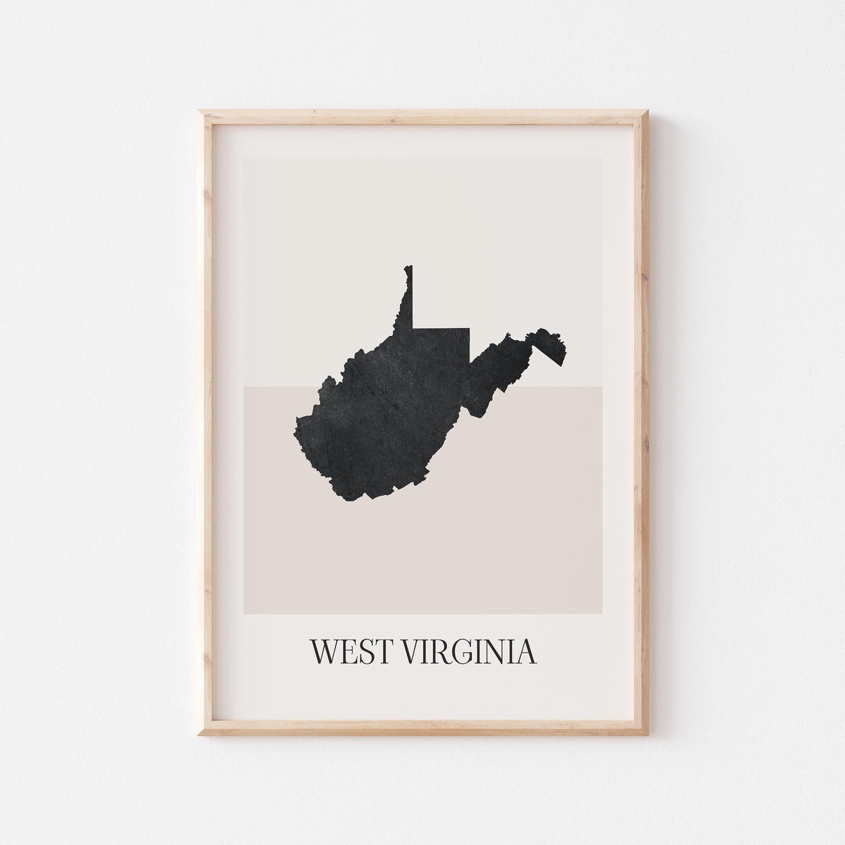 virginia usa map poster - minimalist boho wall art - digital download - image 1