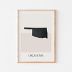 oklahoma usa map poster - minimalist boho wall art - digital download - image 1
