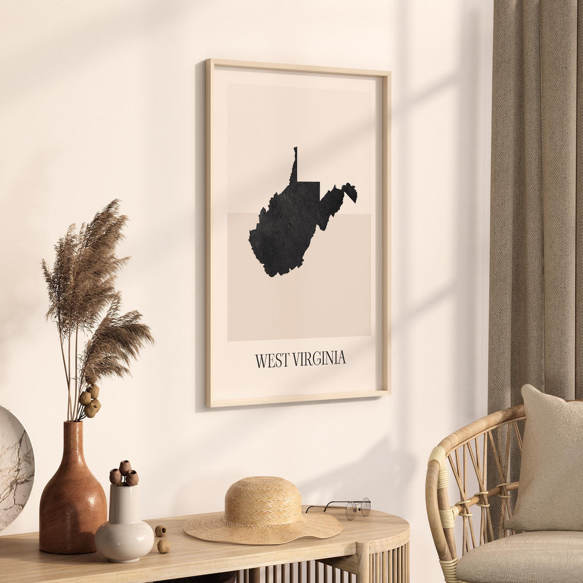 virginia usa map poster - minimalist boho wall art - digital download - image 2