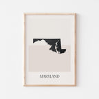 maryland usa map poster - minimalist boho wall art - digital download - image 1