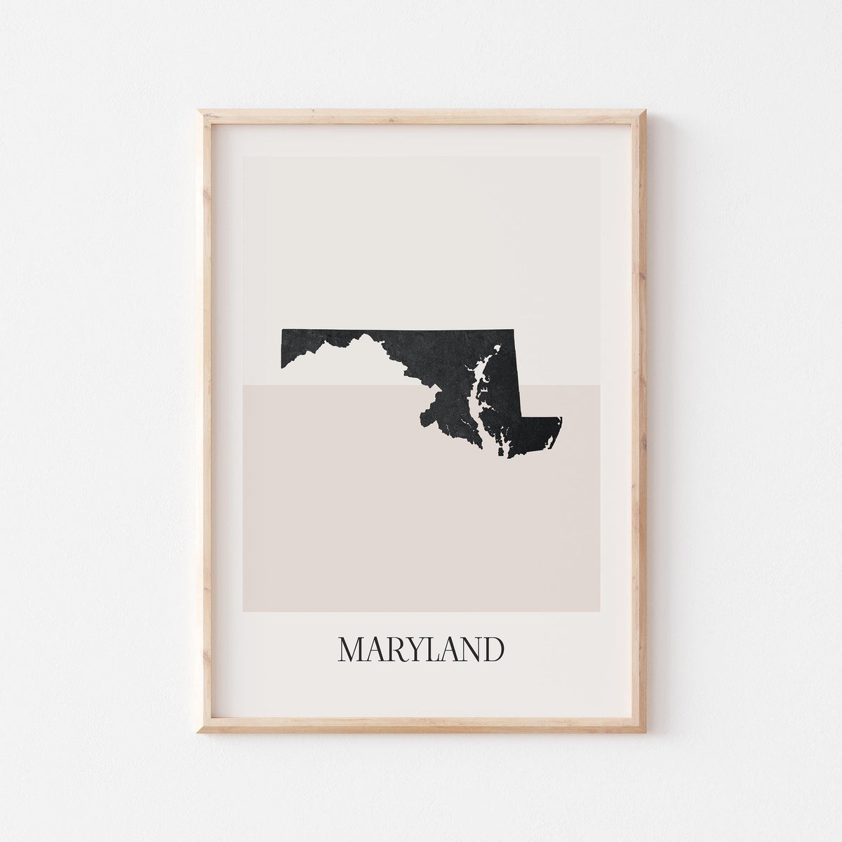 maryland usa map poster - minimalist boho wall art - digital download - image 1