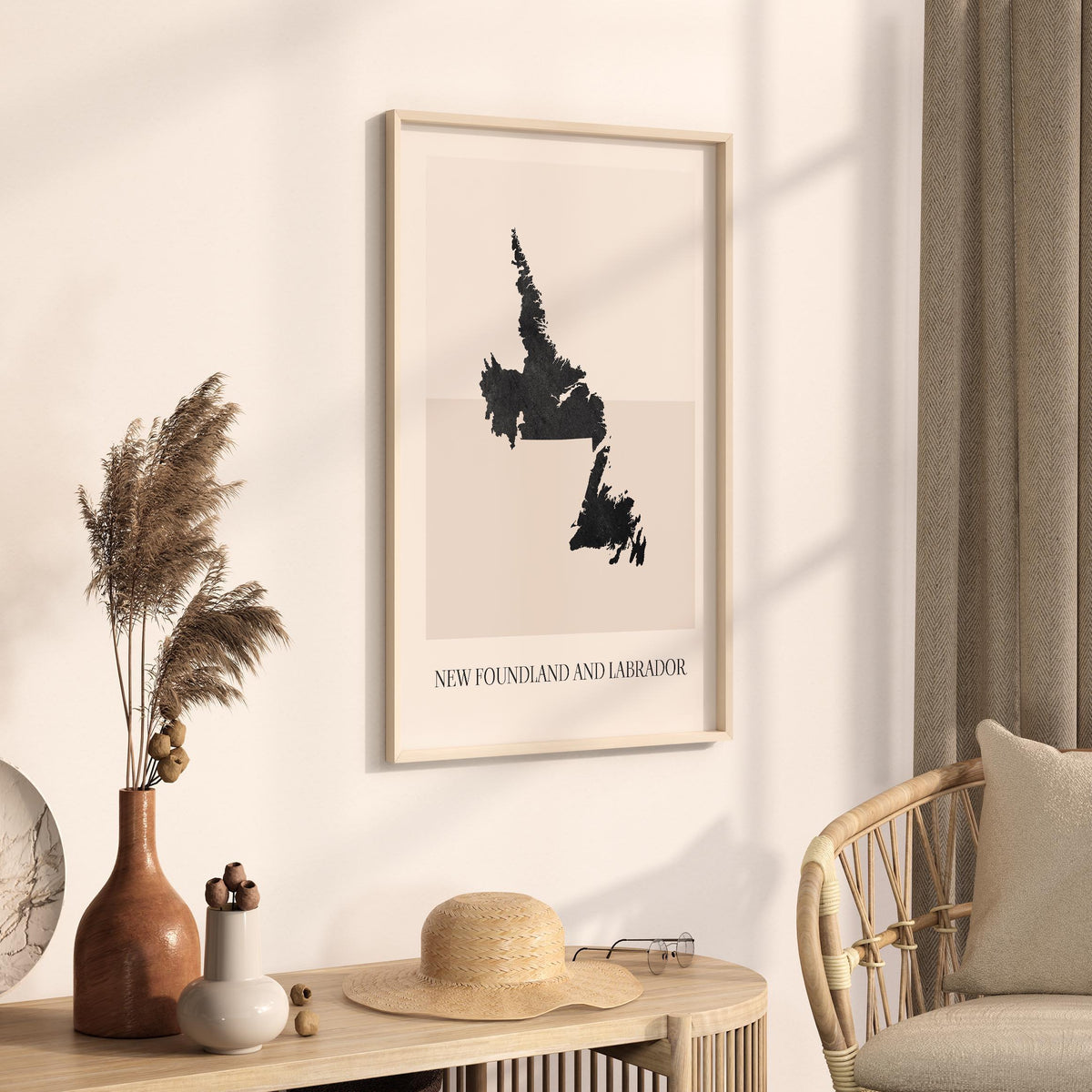 newfoundland and labrador canada map poster - minimalist boho wall art - digital download - image 2