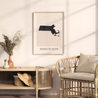 massachusetts usa map poster - minimalist boho wall art - digital download - image 3