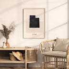 utah usa map poster - minimalist boho wall art - digital download - image 3