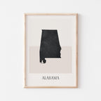 alabama usa map poster - minimalist boho wall art - digital download - image 1